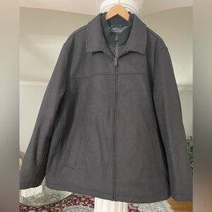 Dockers men’s wool blend Double zipper quilted liner open bottom black Coat